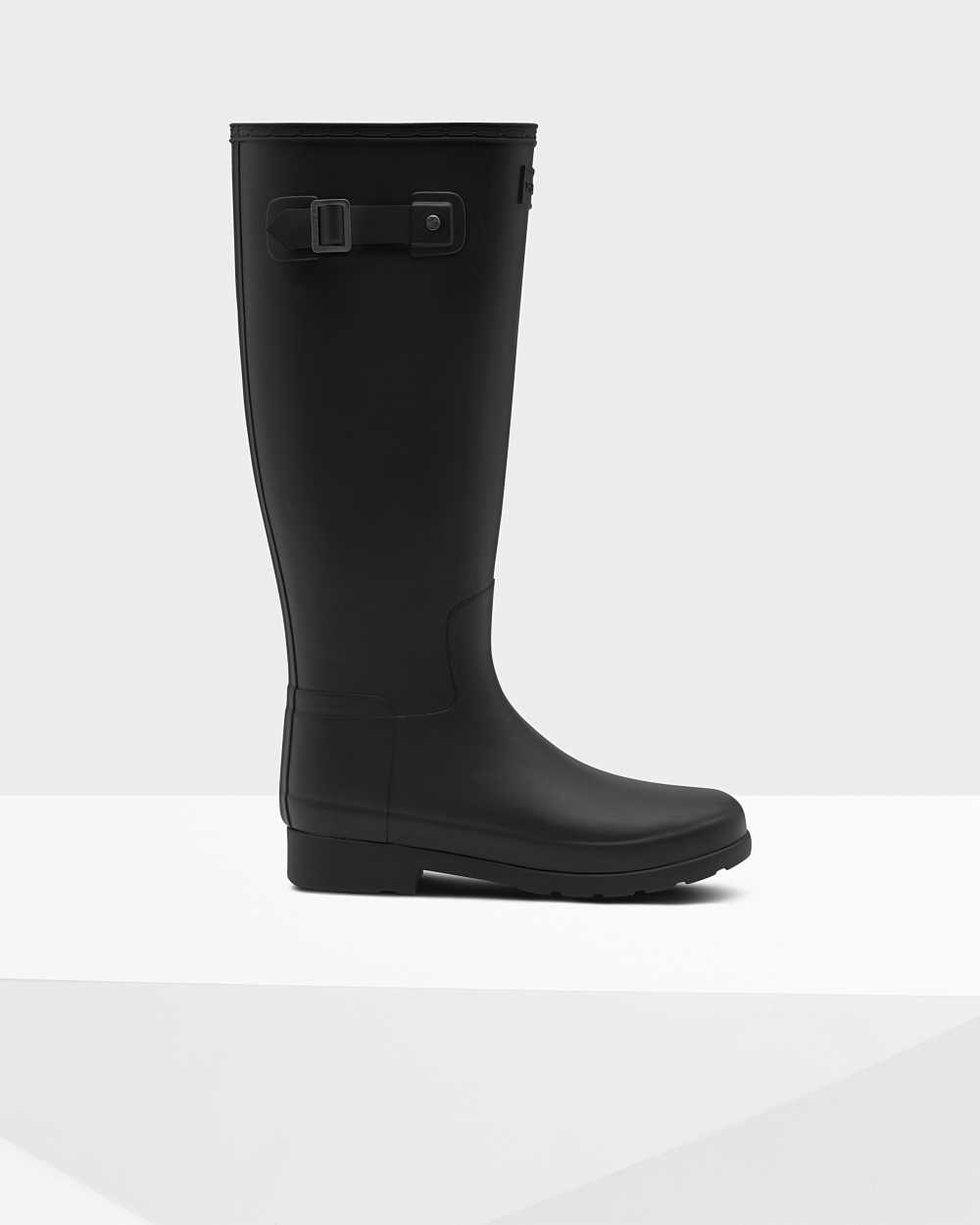 Hunter Women's Original Refined Tall Wellington Boots Black,JMRC93706
